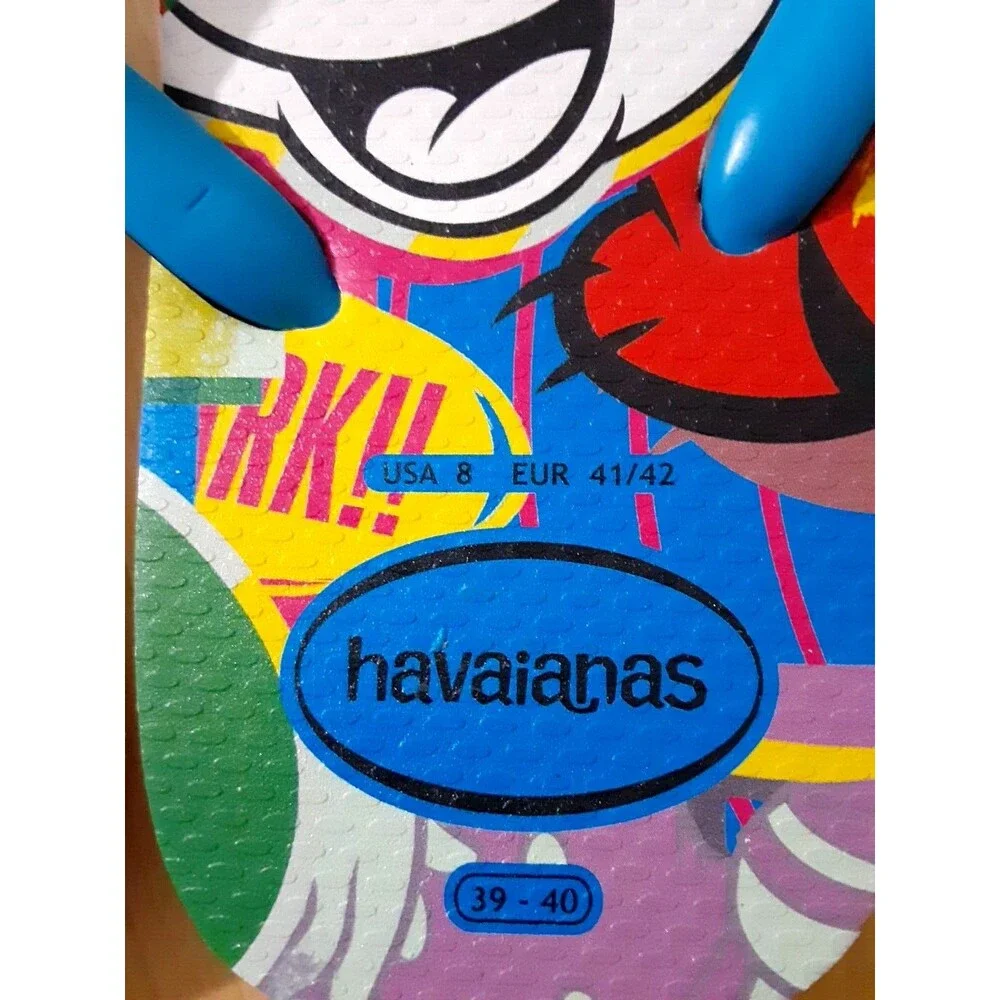 Disney Parks Havaianas Colorful Mickey Mouse Flip Flop Sandals 8 NWT